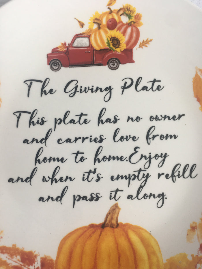 Harvest Blessings Ceramic Giving Plate with Truck