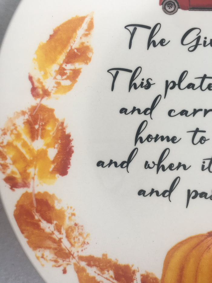 Harvest Blessings Ceramic Giving Plate with Truck