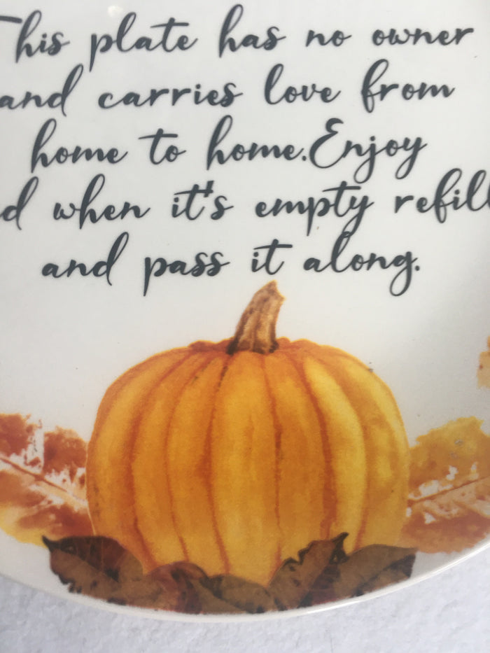 Harvest Blessings Ceramic Giving Plate with Truck