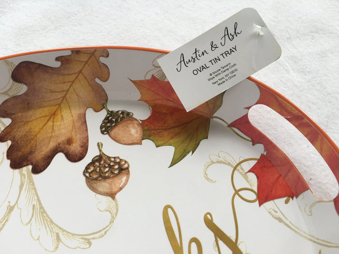Harvest Extra Large Oval Tin Tray By Austin and Ash