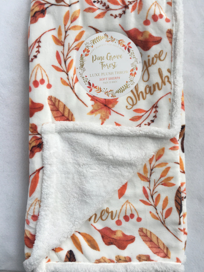 Harvest Pine Grove Forest Luxe Plush Blanket Throw