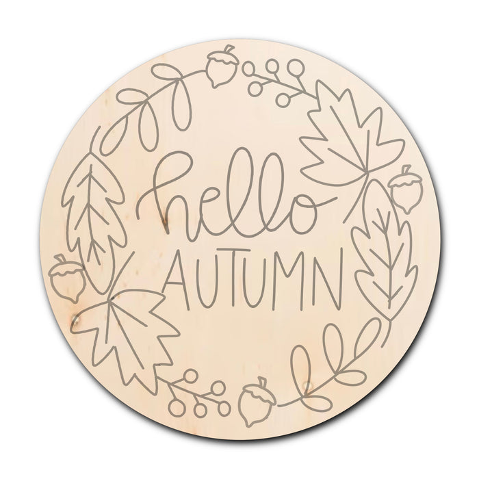 Hello Autumn Foliage Sign/Door Hanger (DIY)