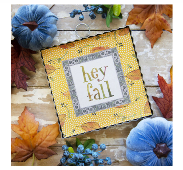 Hey Fall Yellow Leaves Mini Print