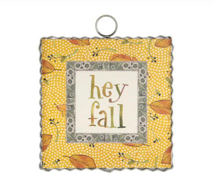Hey Fall Yellow Leaves Mini Print