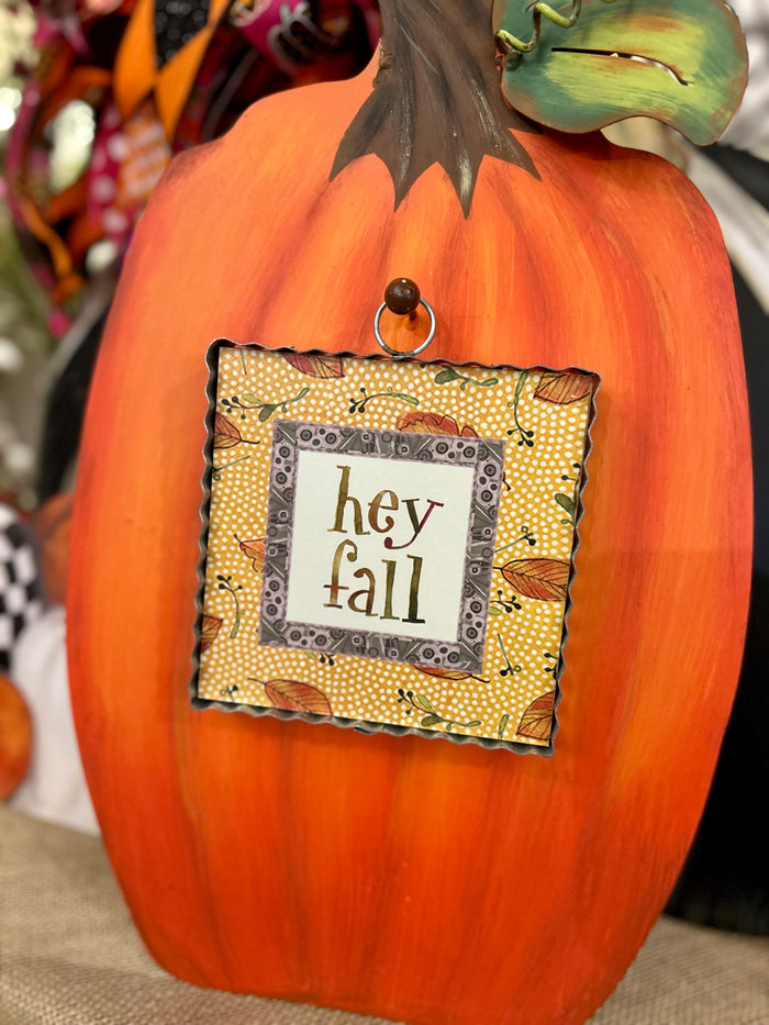 Hey Fall Yellow Leaves Mini Print