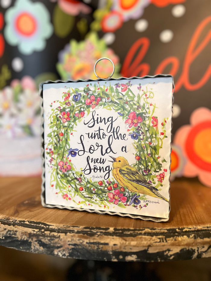 Sing Unto the Lord a New Song Galvanized Framed Mini Pic