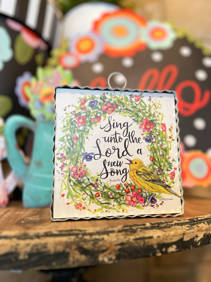 Sing Unto the Lord a New Song Galvanized Framed Mini Pic