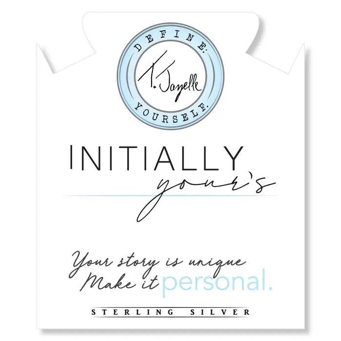 Initially Your's Amethyst Stone Bracelet with Letter L Sterling Silver Charm