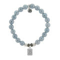Initially Your's Blue Quartzite Stone Bracelet with Letter B Sterling Silver Charm