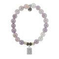 Initially Your's Mauve Jade Stone Bracelet with Letter O Sterling Silver Charm