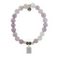 Initially Your's Mauve Jade Stone Bracelet with Letter X Sterling Silver Charm