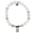 Initially Your's White Chalcedony Bracelet with Letter Q Sterling Silver Charm