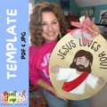 Jesus Loves You Oval Template