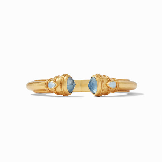 Julie Vos Gold Cannes Demi Cuff -Iridescent Chalcedony Blue