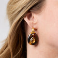 Julie Vos Gold Carnaby Hoop & Charm Earrings -Tortoiseshell