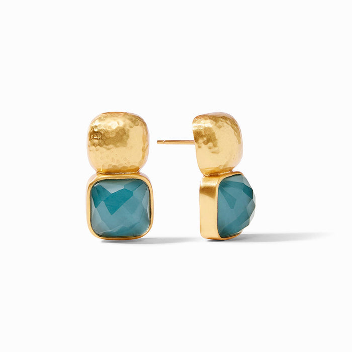 Julie Vos Gold Catalina Earrings -Iridescent Montana Blue