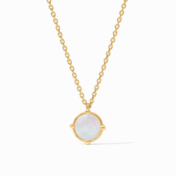 Julie Vos Gold Honeybee Solitaire Necklace -Mother of Pearl
