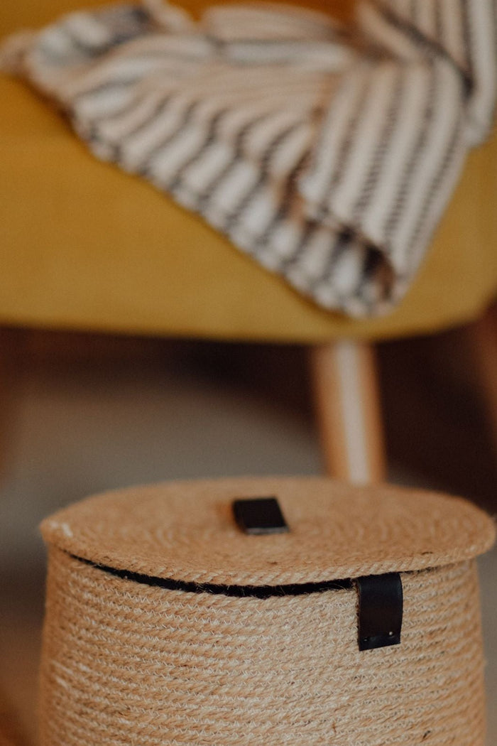 Jute Rope Basket with Lid — product view