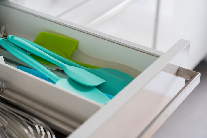 Kitchen drawer with organised cooking tools