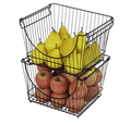 Large Metal Wire Stacking Baskets with Handles