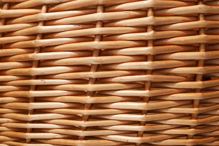 Close detail of woven willow wicker