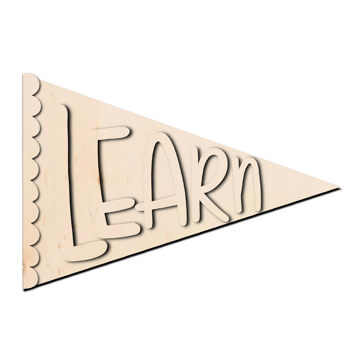 Learn Classroom Pennant Wood Sign/Door Hanger (DIY)