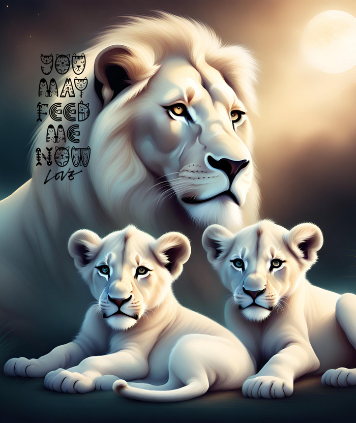 LION & CUBS FEED ME-Premium Mink Sherpa Blanket 50x60 SALE price $49.95 USD.