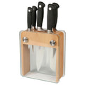 Mercer M20050 - Knife Set with Wood/Glass Block Set - 6 Knives - Genesis Series