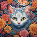 Mesmerizing  White Cat