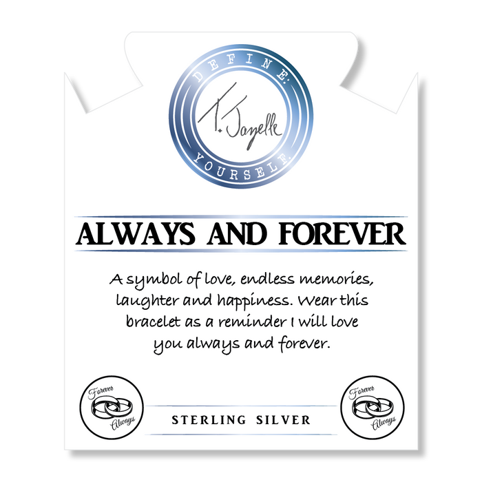 Moonstone Stone Bracelet with Always and Forever Sterling Silver Charm