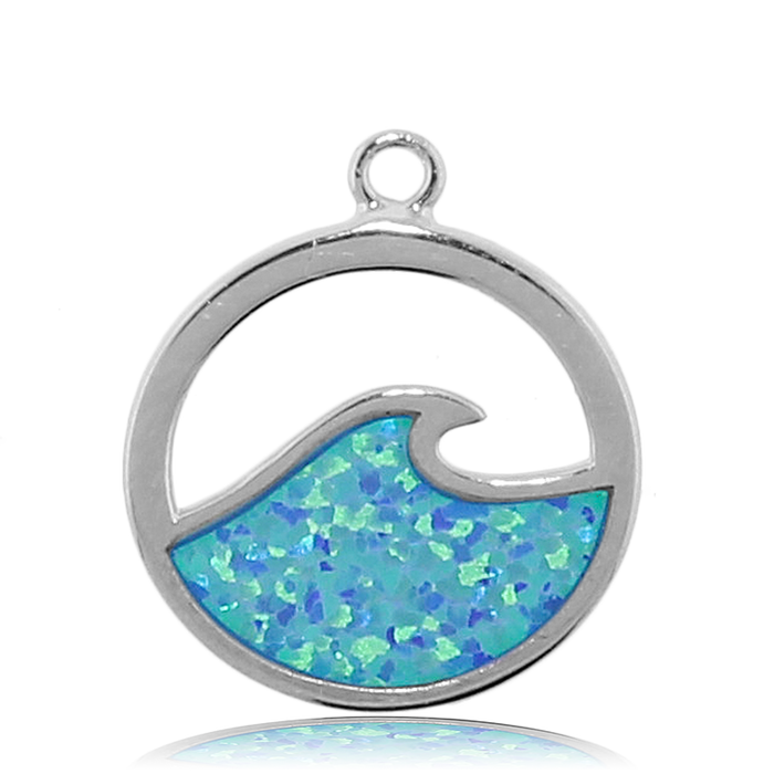 Moonstone Stone Bracelet with Deep as the Ocean Sterling Silver Charm
