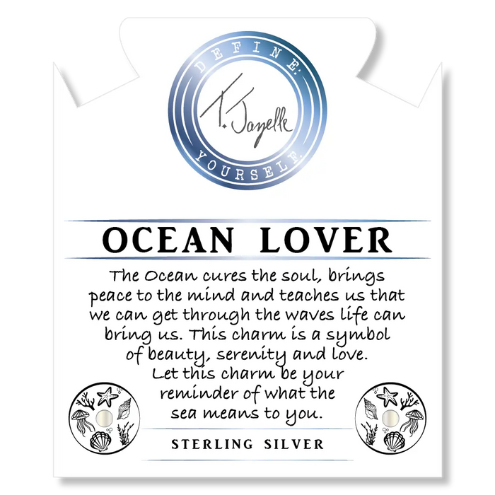 Moonstone Stone Bracelet with Ocean Lover Sterling Silver Charm