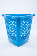 Blue moulded laundry basket with cut-in handles