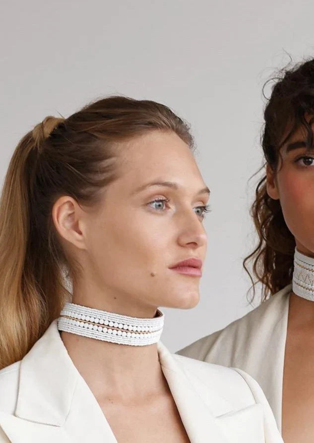 Narrow Decorative Leather Choker