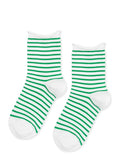 Nautical Stripe Crew Socks - Green