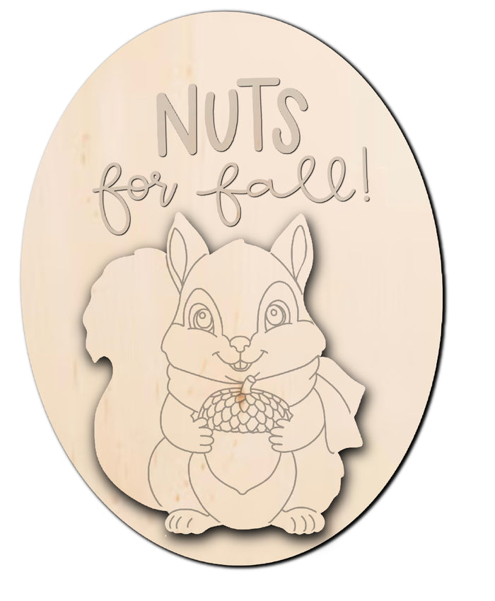 Nuts for Fall Squirrel Door Hanger/Wood Sign