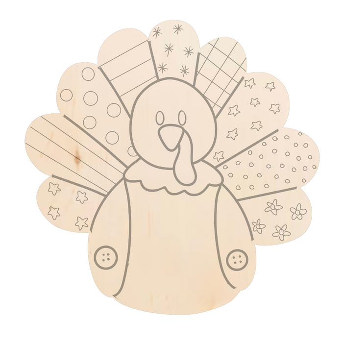 Patchwork Turkey Door Hanger/Wood Sign