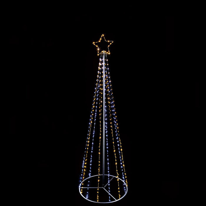 Pin Wire Pyramid Tree 2.1m Warm White