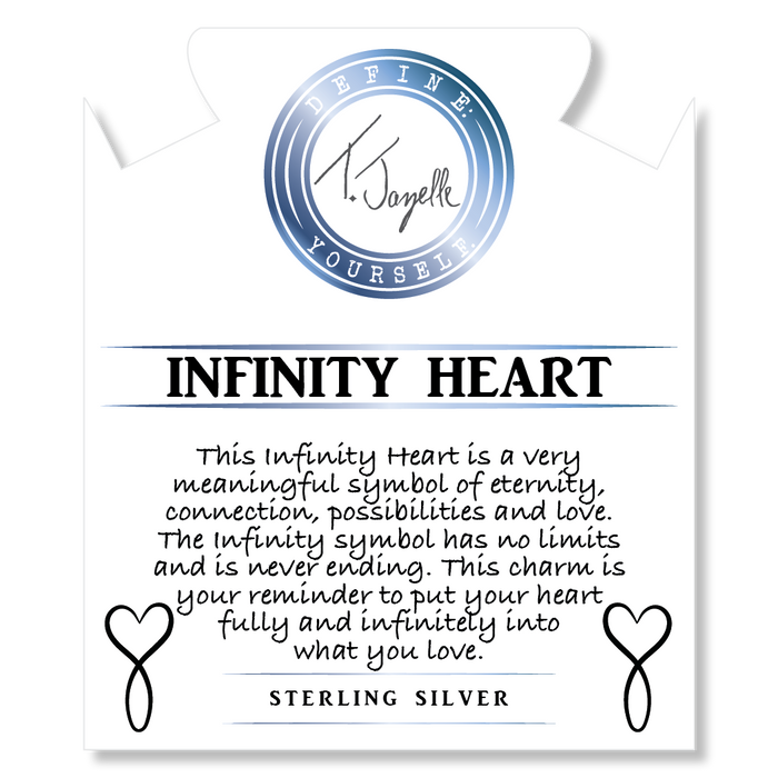 Pink Tourmaline Stone Bracelet with Infinity Heart Sterling Silver Charm