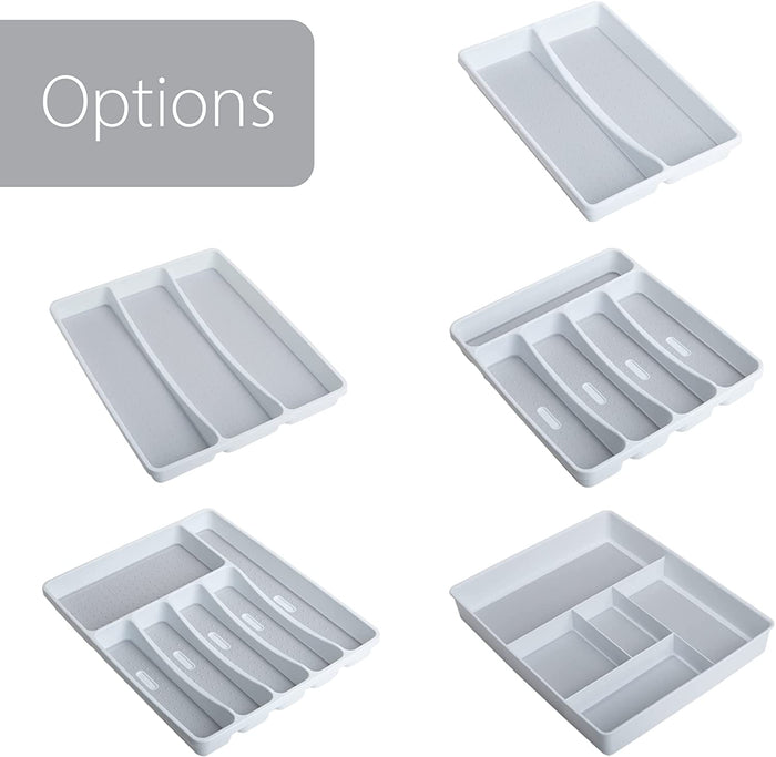 Plastic Drawer Organizer – BPA Free 6-Compartment – 16" x 13.25" – White