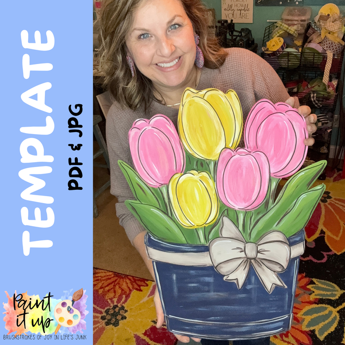 Potted Tulips Template