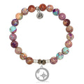 Purple Jasper Stone Bracelet with What is Meant to Be Sterling Silver Charm