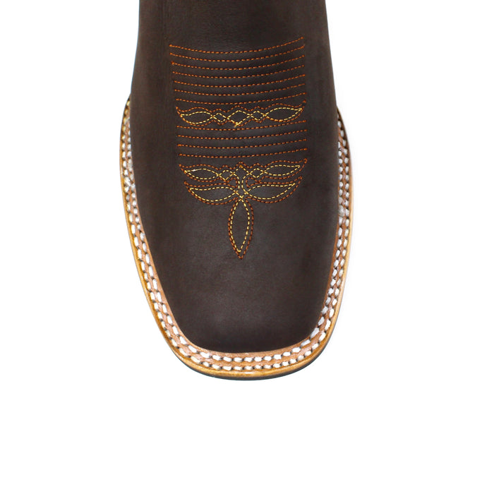 "Raul" Artillero Square Toe Cowboy Boot- Brown