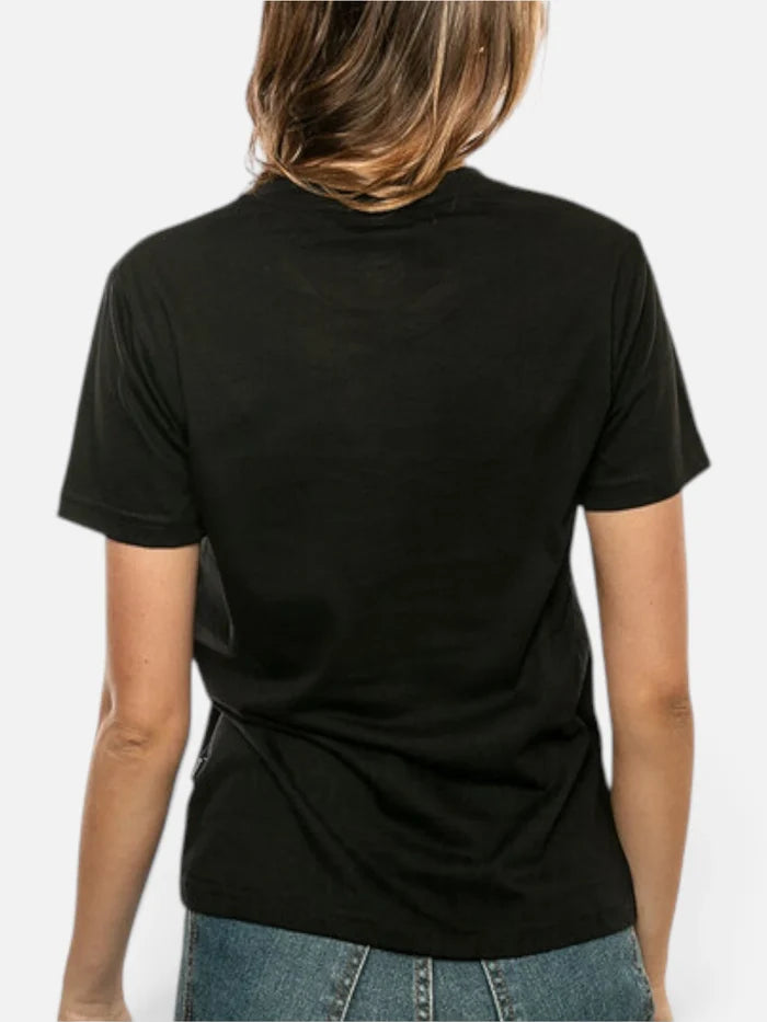 Remera Converse Patch Mujer Estilo Retro Negro