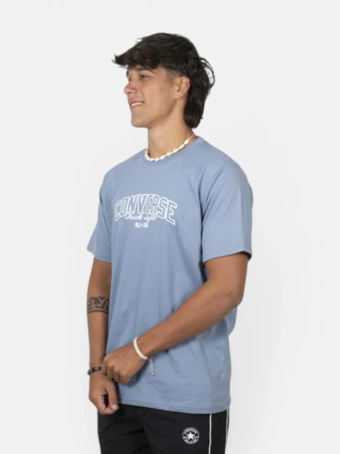 Remera Converse Tee Manga Corta Azul
