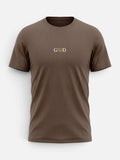 Remera Good God Bordada Oversize Marron
