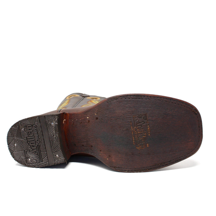 "Rey" Artillero Grizzly Square Toe Cowboy Boot- Brown