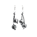 Round Wooden Bead Clip on Earrings - Hand Gilded Silver