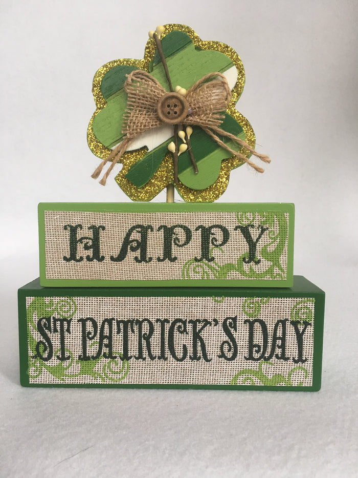 Saint Patrick's Day Happy St Patrick's Day Moveable Block Sitter Set
