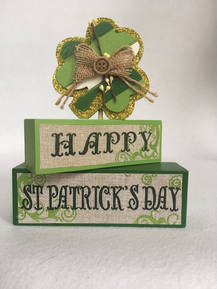 Saint Patrick's Day Happy St Patrick's Day Moveable Block Sitter Set